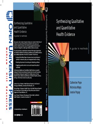 cover image of Synthesising Qualitative and Quantitative Health Evidence